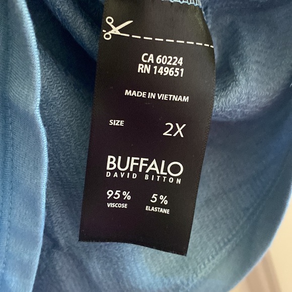 Buffalo David Bitton Short Sleeve Top Blue 2X NWT - Picture 5 of 8